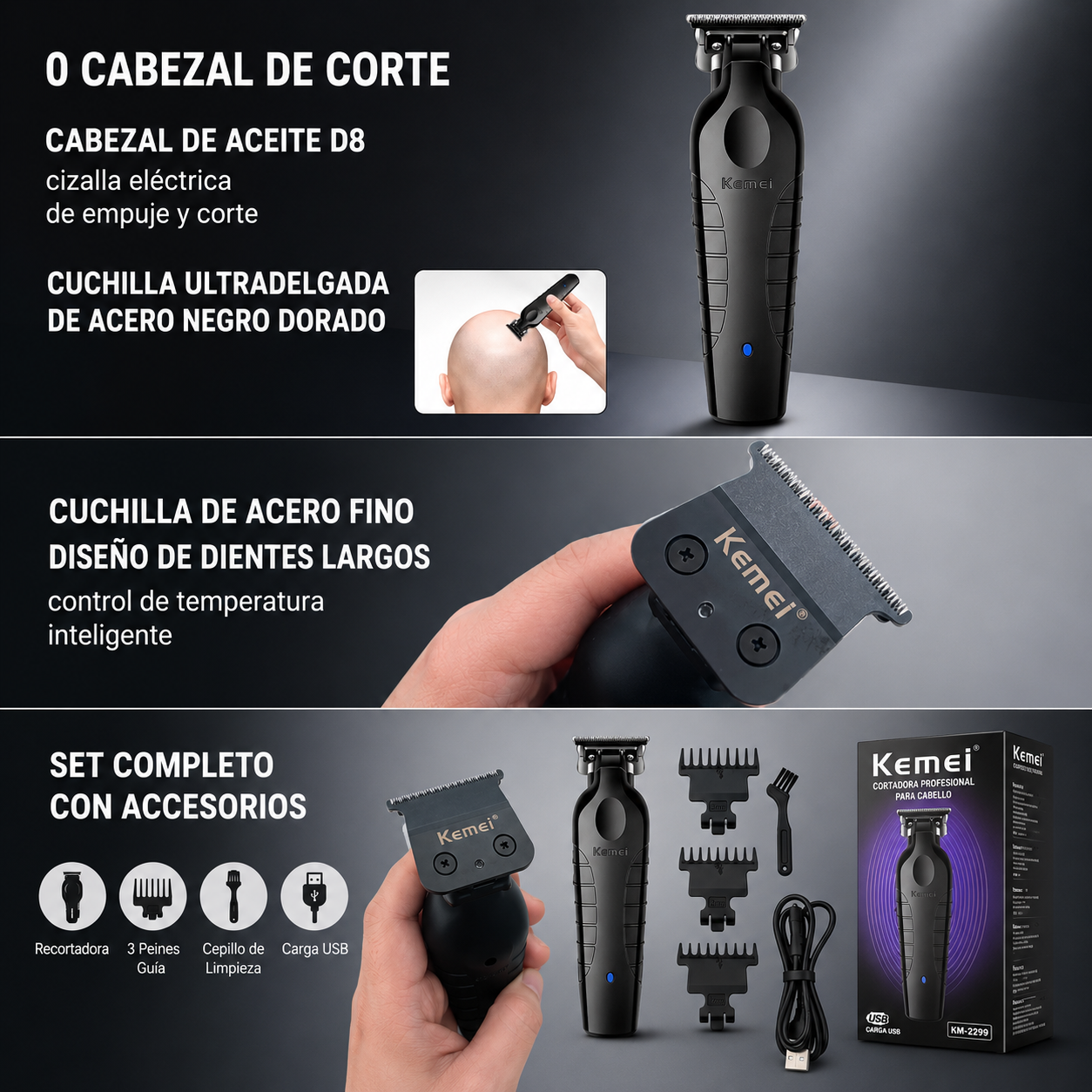 Set de Cortapelos Profesional Kemei